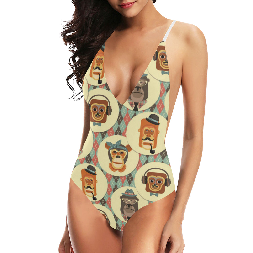Monkey Pattern Women's One-Piece Swimsuit