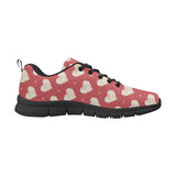 Heart Red Pattern Men's Sneakers Black