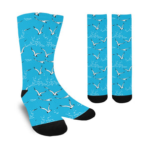 Seagull Pattern Print Design 05 Crew Socks