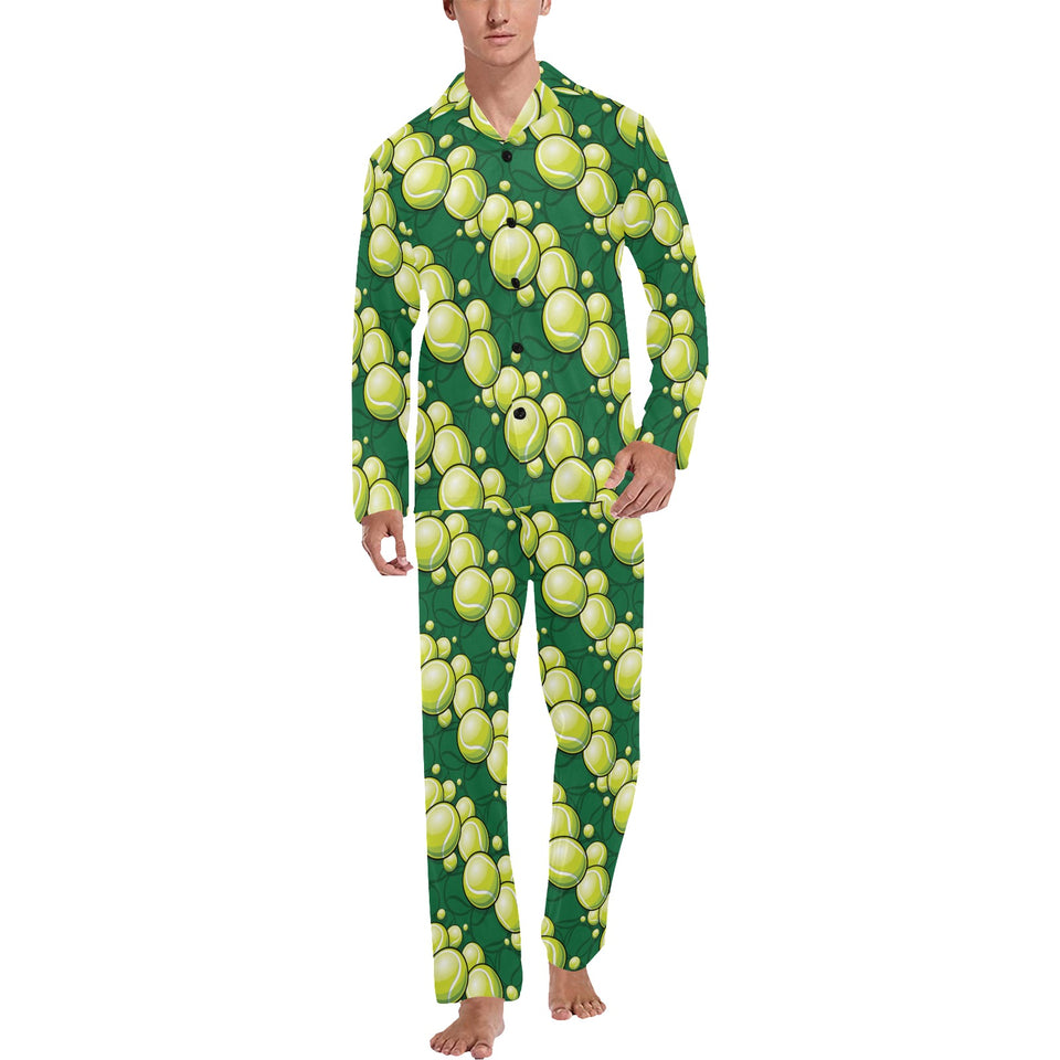 Tennis Pattern Print Design 04 Men's Long Pajama Set