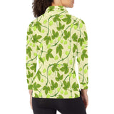 Hop Theme Pattern Women's Long Sleeve Polo Shirt