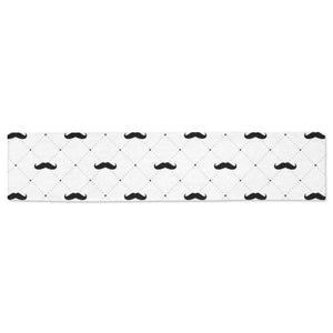 Mustache Beard Pattern Print Design 04 Table Runner