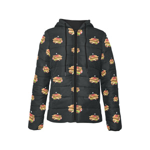 Sandwich Pattern Print Design 03 Women's Padded Hooded Jacket