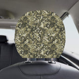 Green Camo Camouflage Flower Pattern Car Headrest Cover