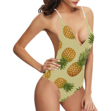Pineapple Pattern Pokka Dot Background Women's One-Piece Swimsuit