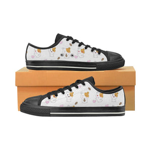 Hamster Seed Heart Pattern Kids' Boys' Girls' Low Top Canvas Shoes Black