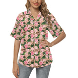 Rose Pattern Print Design 04 Women's All Over Print Hawaiian Shirt