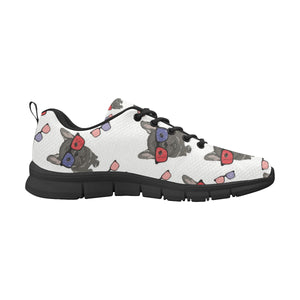 French Bulldog Sunglass Pattern Men's Sneakers Black