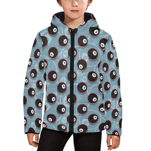 Billiard Ball Pattern Print Design 01 Kids' Boys' Girls' Padded Hooded Jacket