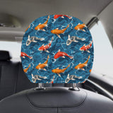 Koi Fish Carp Fish in Water Pattern Car Headrest Cover