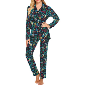 Swallow Pattern Print Design 04 Women's Long Pajama Set