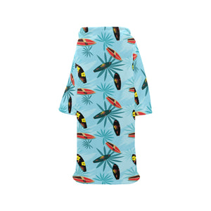 Surfboard Pattern Print Design 03 Blanket Robe with Sleeves