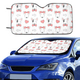 Bull Terrier Pattern Print Design 04 Car Sun Shade