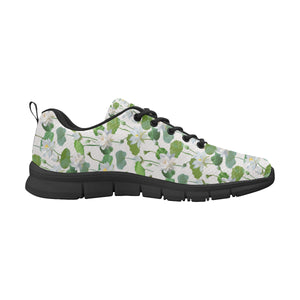 Lotus Waterlily Pattern Men's Sneakers Black