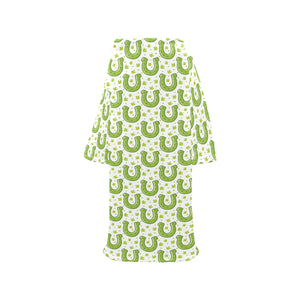 Horseshoes Pattern Print Design 02 Blanket Robe with Sleeves