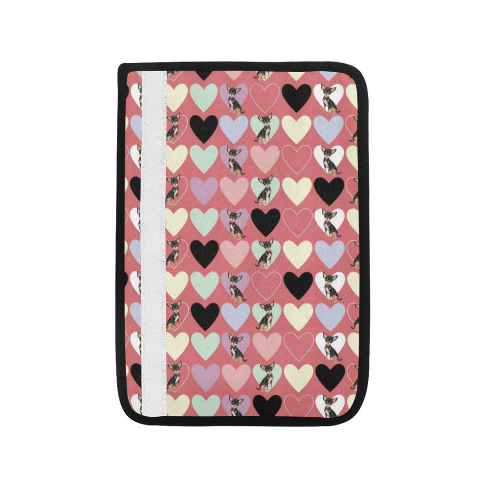 Chihuahua Heart Pink Pattern Car Seat Belt Cover