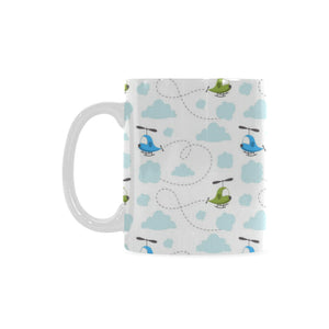 Helicopter Pattern Classical White Mug (FulFilled In US)