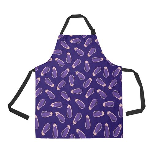 Eggplant Pattern Print Design 02 Adjustable Apron