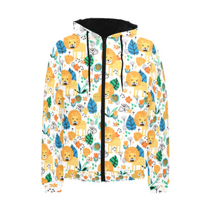 Lion Pattern Print Design 02 Men's Padded Hooded Jacket(ModelH42)