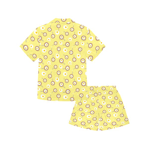 Fried Eggs Pattern Print Design 03 Kids' Boys' Girls' V-Neck Short Pajama Set