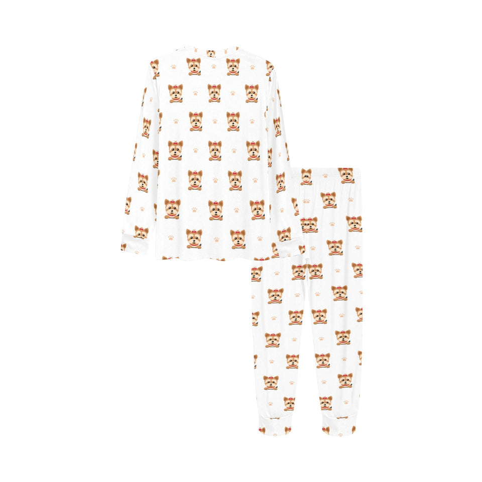 Yorkshire Terrier Pattern Print Design 03 Kids' Boys' Girls' All Over Print Pajama Set