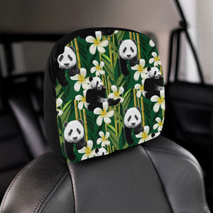 Panda Bamboo Flower Pattern Car Headrest Cover