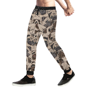 Pug Pattern Background Unisex Casual Sweatpants