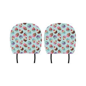 Cup Cake Heart Pattern Car Headrest Cover