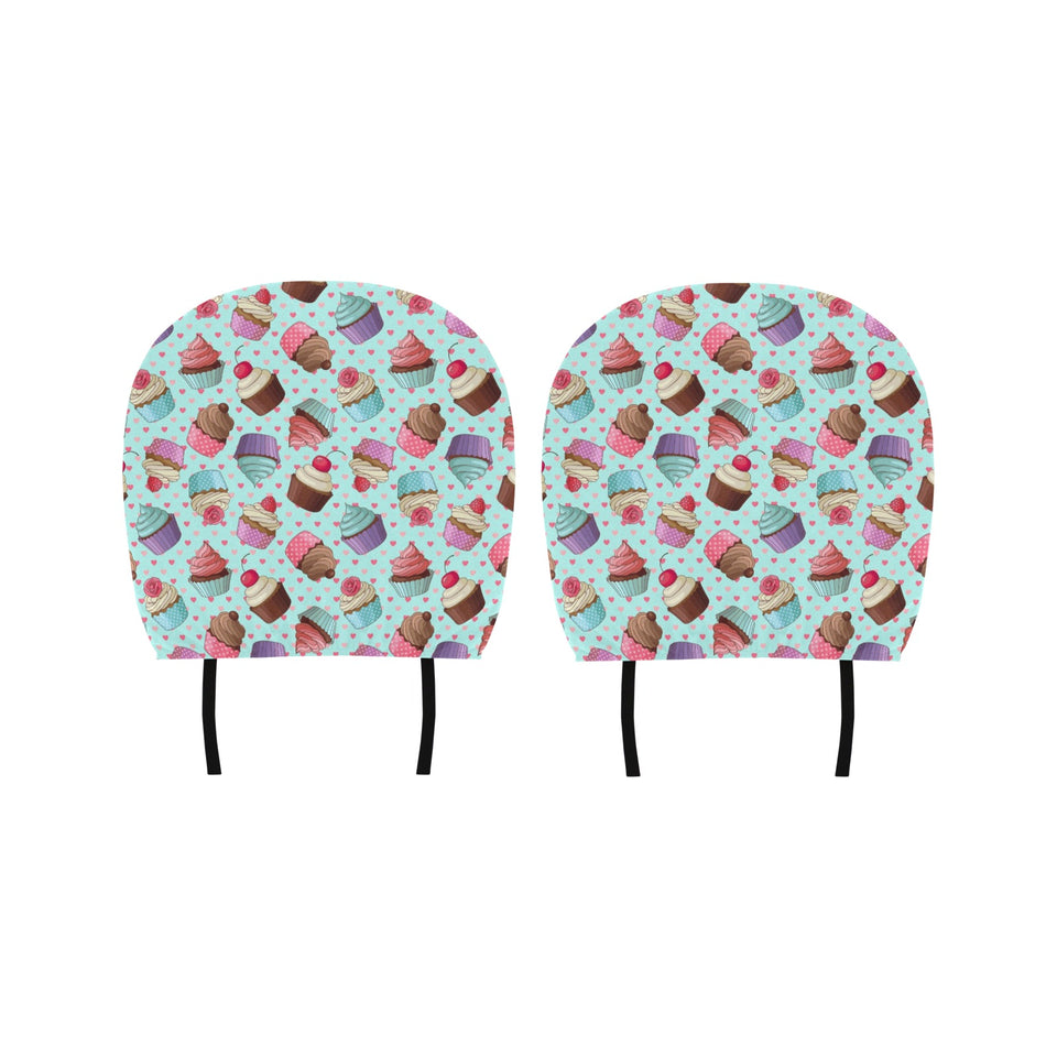 Cup Cake Heart Pattern Car Headrest Cover