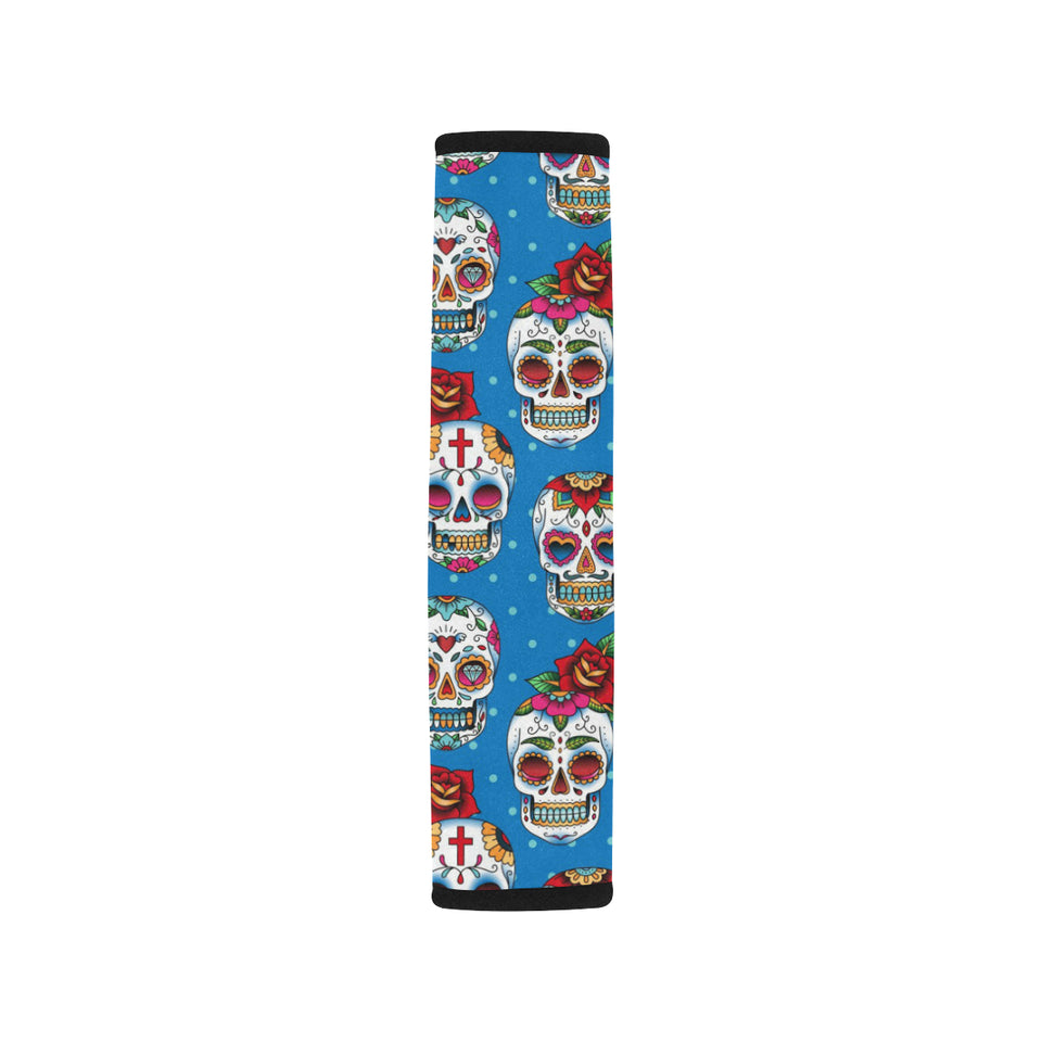 Suger Skull Rose Pattern Car Seat Belt Cover