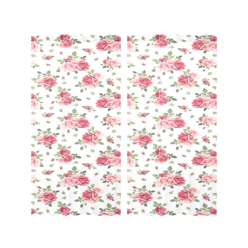 Rose Pattern Print Design 02 Gauze Curtain