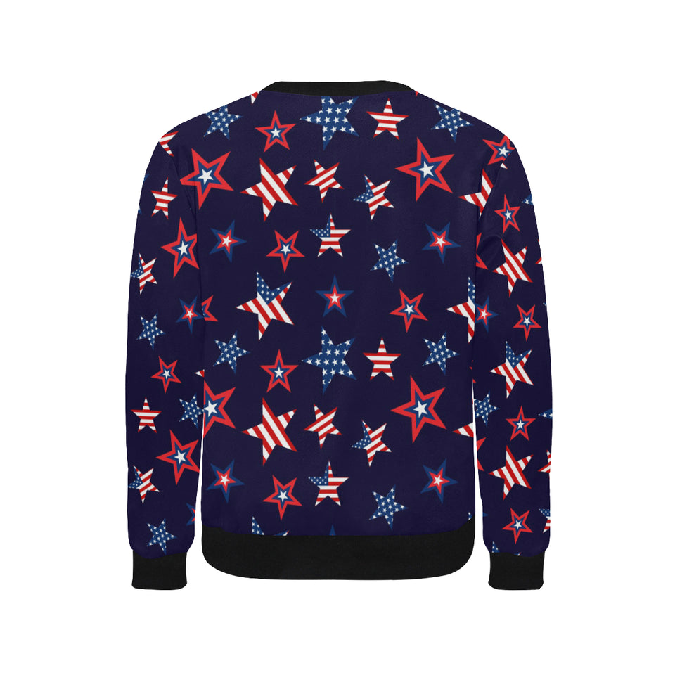 USA Star Pattern Theme Men's Crew Neck Sweatshirt