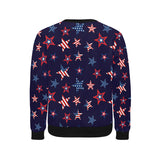 USA Star Pattern Theme Men's Crew Neck Sweatshirt