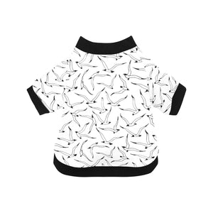 Seagull Pattern Print Design 04 All Over Print Pet Dog Round Neck Fuzzy Shirt