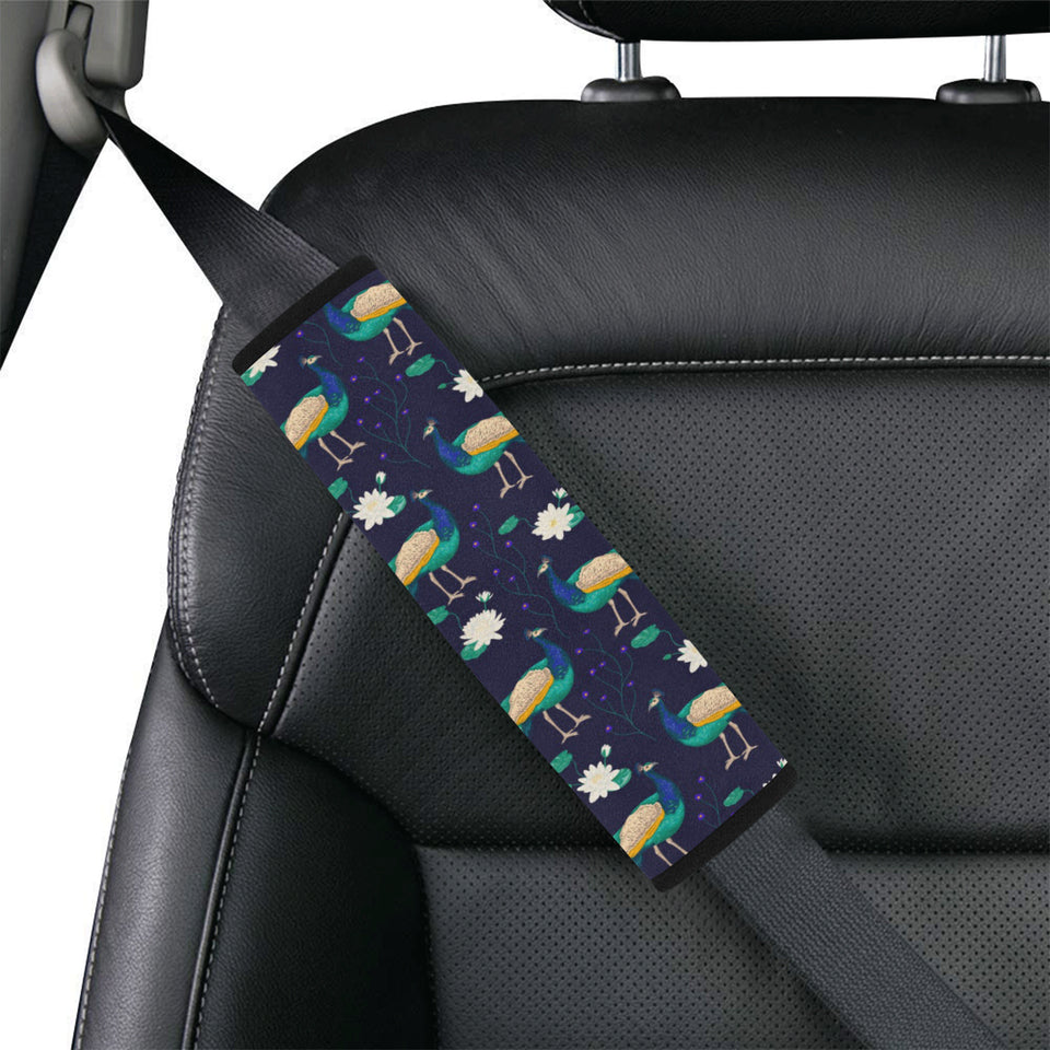 Peacock Flower Pattern Car Seat Belt Cover