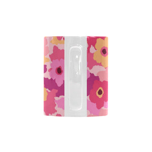 Pink Camo Camouflage Flower Pattern Classical White Mug (FulFilled In US)