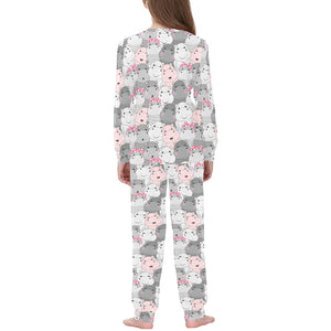 Hippopotamus Pattern Print Design 03 Kids' Boys' Girls' All Over Print Pajama Set