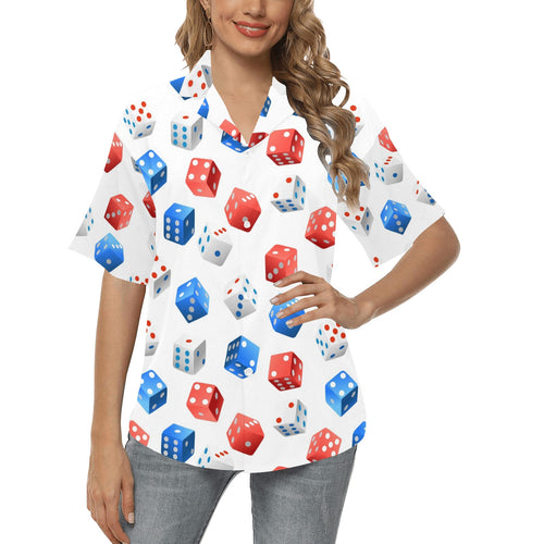 Dice Pattern Print Design 01 Women's All Over Print Hawaiian Shirt