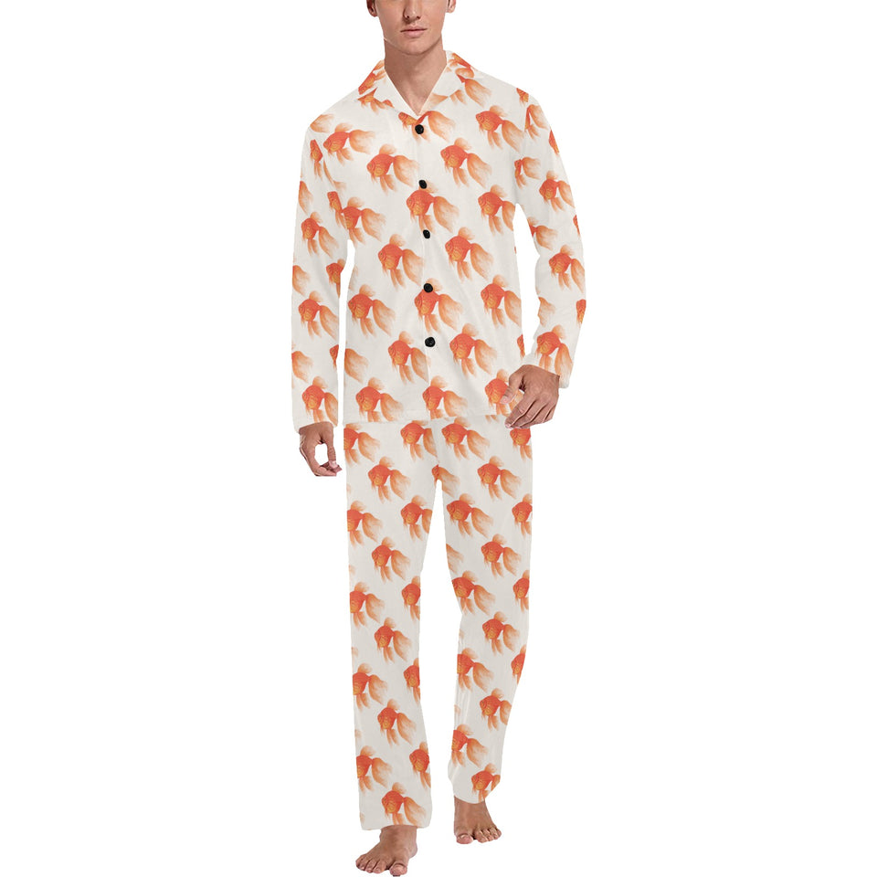 Goldfish Pattern Print Design 05 Men's Long Pajama Set