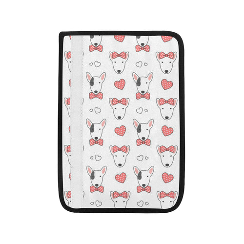 Bull Terrier Pattern Print Design 04 Car Seat Belt Cover