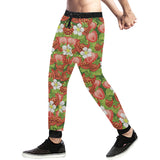 Strawberry Leaves Flower Pattern Unisex Casual Sweatpants