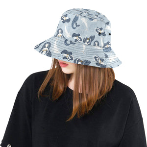 Mermaid Dolphin Pattern Unisex Bucket Hat