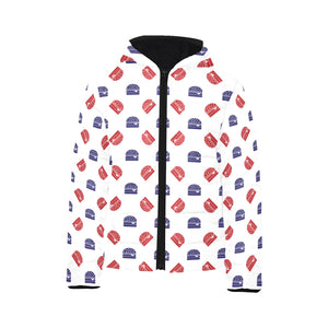 Hamburger Pattern Print Design 04 Kids' Boys' Girls' Padded Hooded Jacket