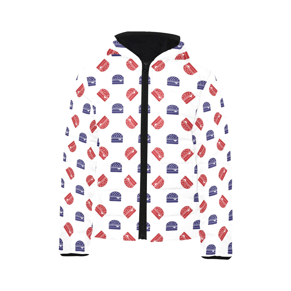 Hamburger Pattern Print Design 04 Kids' Boys' Girls' Padded Hooded Jacket