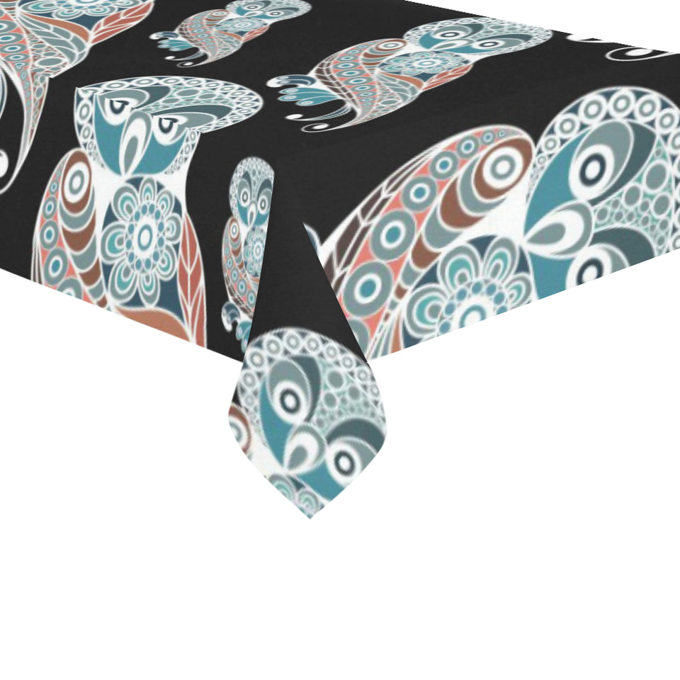 Owl Tribal Pattern Tablecloth