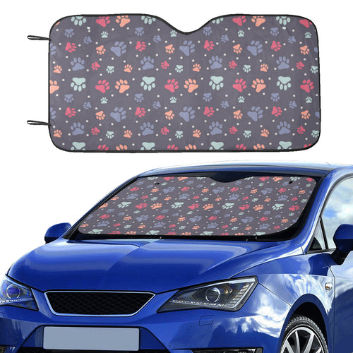 Dog Paws Pattern Print Design 04 Car Sun Shade