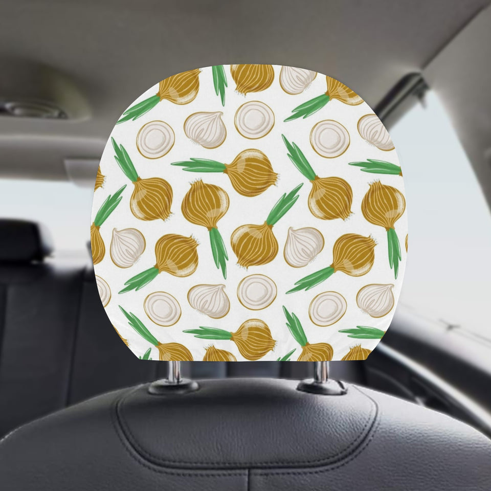 Onion Pattern Background Car Headrest Cover