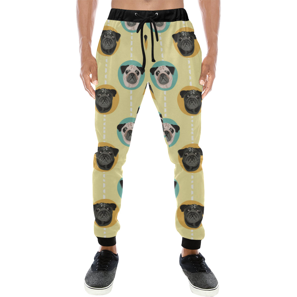 Pug Head Pattern Unisex Casual Sweatpants