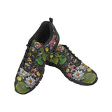 Lotus Waterlily Flower Pattern Background Men's Sneakers Black