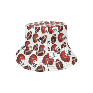 American Football Ball Red Helmet Pattern Unisex Bucket Hat